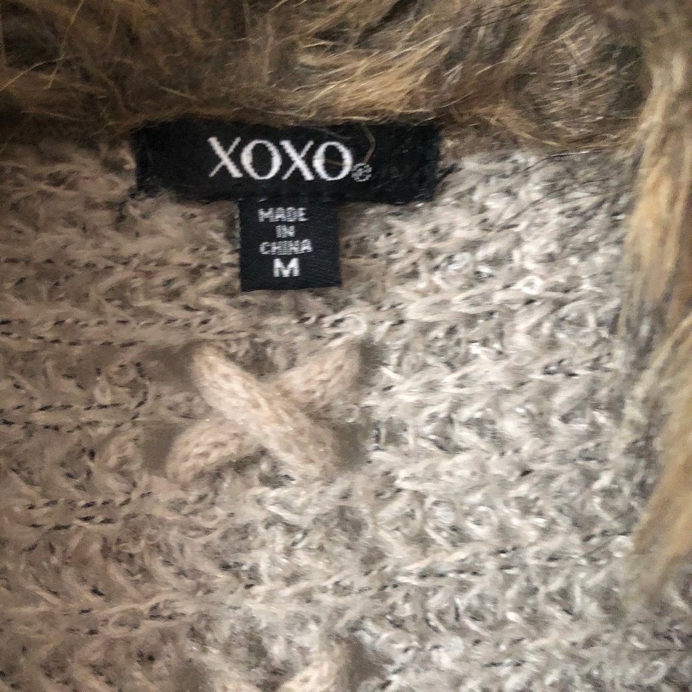 ****SOLD****XOXO FAUX FUR CARDIGAN - Picture 4 of 4
